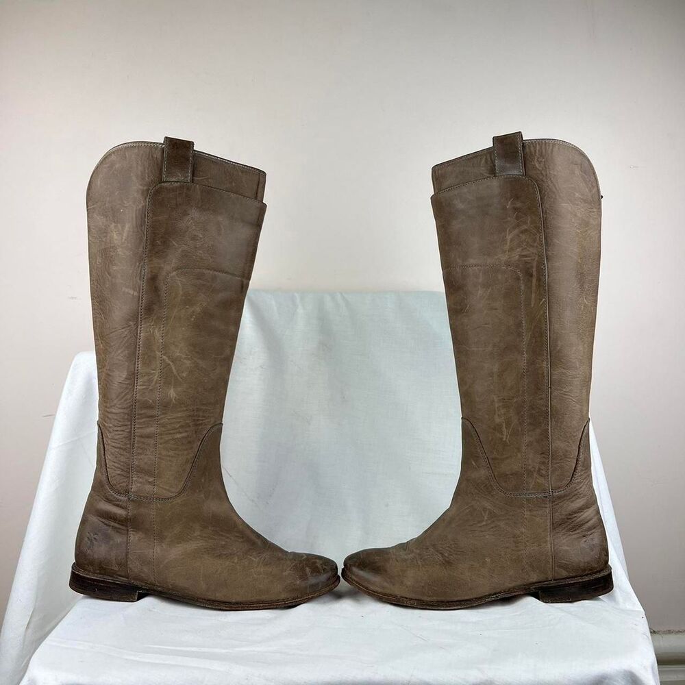 Frye Leather Paige Brown Tall Riding Boots Size US 6.5
